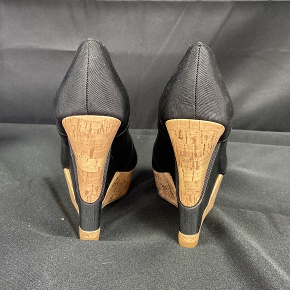 MOSSIMO Target Black Platform Cork Wedge Heel Peep toe (1288) - Picture 5 of 6